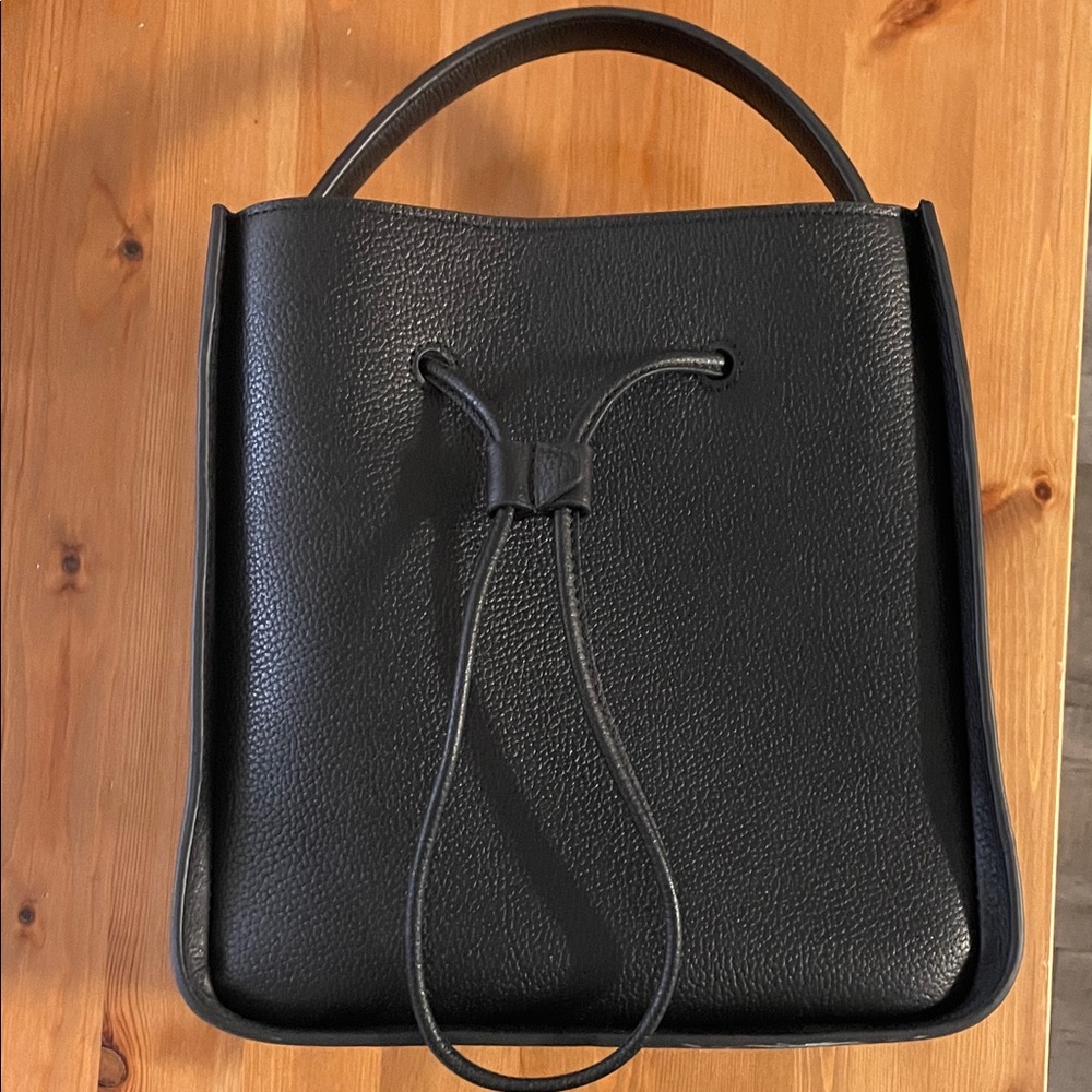 3.1 Philip Lim Black Leather Drawstring Top Handle Bag